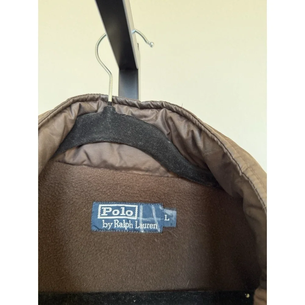 Vintage polo ralph lauren brown puffer jacket‎ Size L Retro Y2K Men's